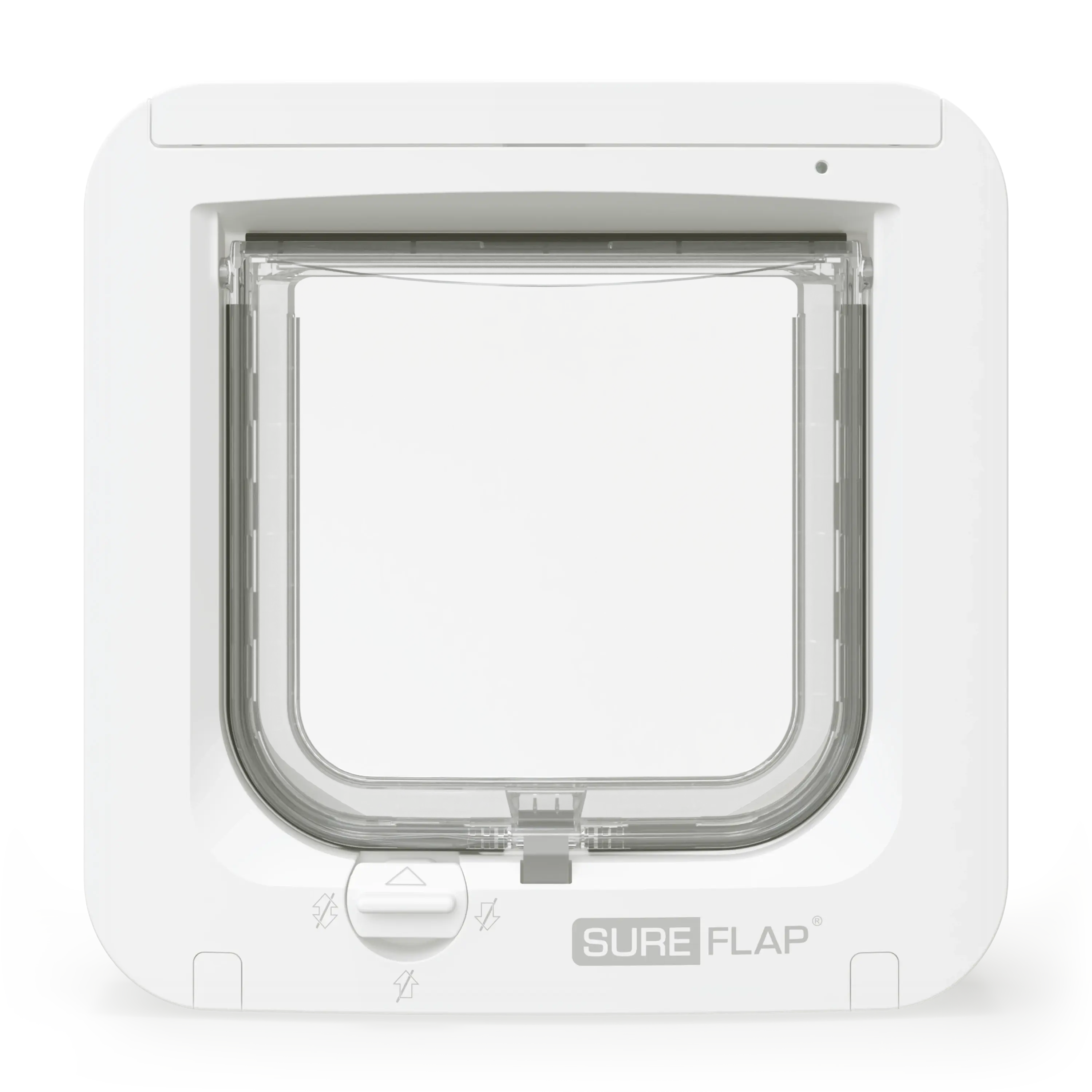 SureFlap Mikrochip Katteluke i hvit plast, standardmodellen med mikrochipavleser