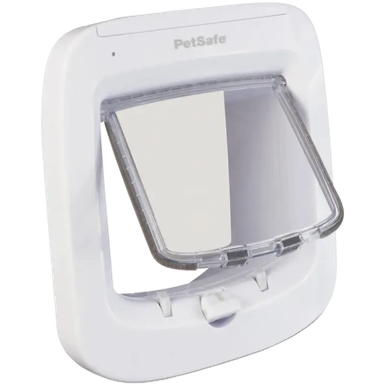 Petsafe katteluke med mikrochip i hvit utførelse, ytre mål 22 x 23,9 cm